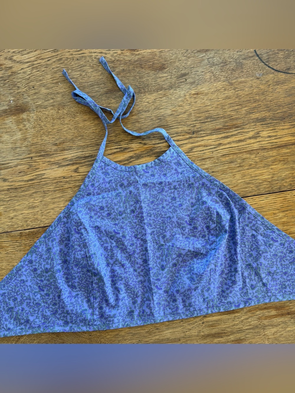 Ralph Lauren Lavender Floral Trim Halter Top